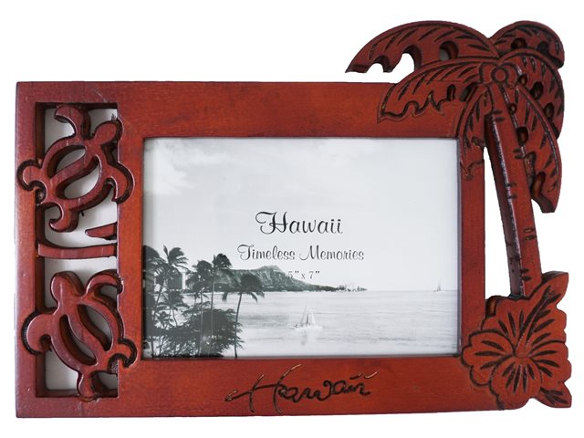 Wooden Palm Tree Honu Photo Frame Aloha Wooden Palm Tree Honu Photo Frame