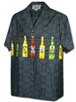 Pacific Legend Paradise Beer Black Cotton Men&#39;s Hawaiian Shirt