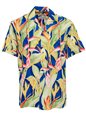 Paradise Found Heliconia Royal Rayon Men&#39;s Hawaiian Shirt