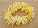 White & Yellow Elastic Plumeria Headband 20"