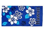 Hibiscus&Turtle Blue Hawaiian Towel