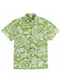 Kahala Duke&#39;s Pareo Wasabi Cotton Men&#39;s Hawaiian Shirt