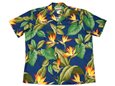 Waimea Casuals Airbrush Bird of paradise Royal Cotton Men&#39;s Hawaiian Shirt