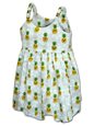 Pacific Legend Pineapple White Cotton Toddlers Hawaiian Bungee Dress