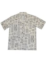 Ky's Traditional Tapa White Men's Hawaiian Shirt