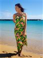 Vermilli Hawaii Pink Leaves Janica Maxi Dress