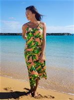 Vermilli Hawaii Pink Leaves Janica Maxi Dress