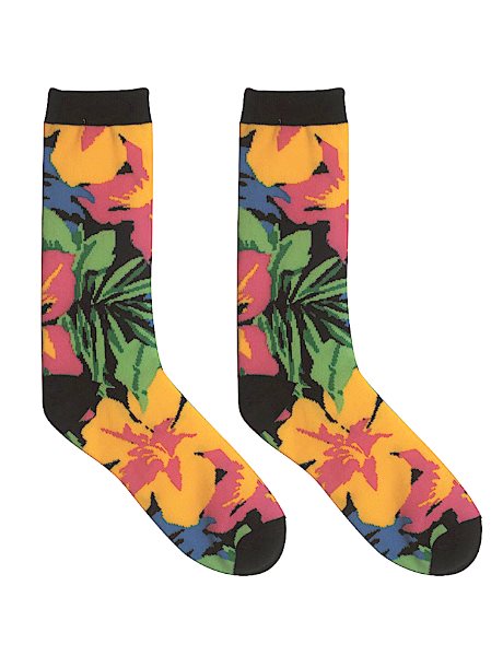 Exotic Flowers And Birds In Hawaii Fashion Dress Socks Short Socks Leisure Travel 11.8 Inch 
