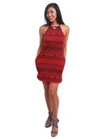 Hinano Tahiti Jazzy Red Viscose / Elastane Ladies Dress