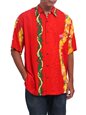 Hilo Hattie Ohia Red Rayon Men&#39;s Hawaiian Shirt
