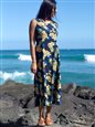 [Exclusive] Two Palms Golden Pineapple Navy Rayon Hawaiian Dress