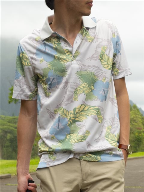 Monterey Club Dry Swing Aloha Cool Grey Men's Polo Shirt | AlohaOutlet