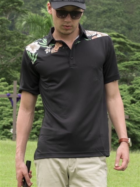 Monterey Club Dry Swing Morocco Black Men's Polo Shirt | AlohaOutlet