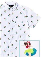 Molokai Surf メンズアロハシャツ [フラダンサー/ホワイト/コットン]