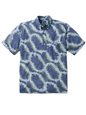Reyn Spooner Pansy Lei Medieval Blue Cotton Men&#39;s Classic Fit Pullover Hawaiian Shirt