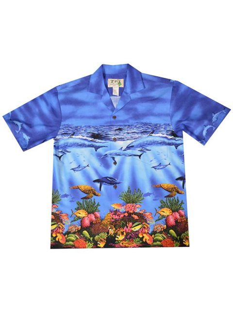 トップス ANATOMICA HAWAIIAN SHIRTS DEEP SEA S CHR Mens Hawaiian Shirt Beach Tropical Aloha Shirt Palm Tree