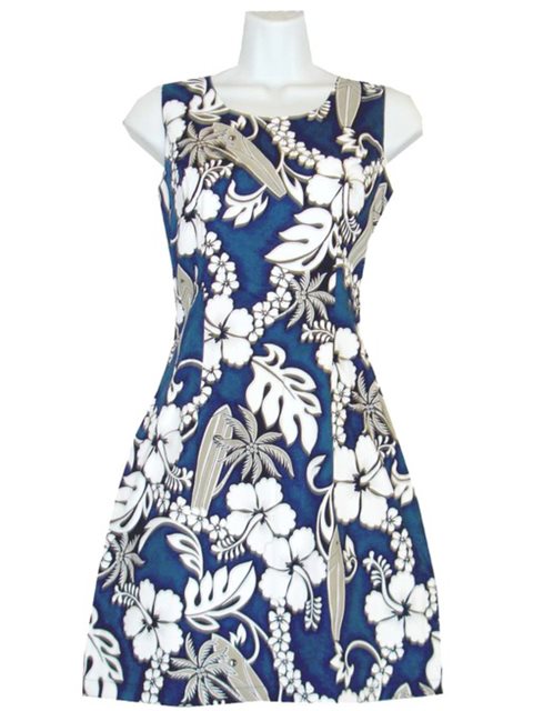 navy blue hawaiian dress