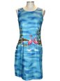 Ky&#39;s Flamingo Border Design Navy Blue Cotton Tank Dress