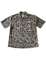 Ky's Vintage Outrigger  Green Cotton Men's Hawaiian Shirt