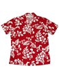 Ky&#39;s Original Hibiscus Red Cotton Women&#39;s Hawaiian Shirt
