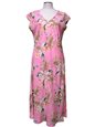 Ky&#39;s Blooming Orchid Pink Rayon Hawaiian Midi Dress