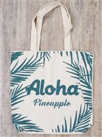 Green Palm Canvas Large Tote Bag