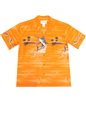 Ky&#39;s Jumping Marlin Orange Cotton Poplin Men&#39;s Hawaiian Shirt