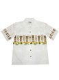 Ky&#39;s Hawaiian Tiki White Cotton Men&#39;s Hawaiian Shirt