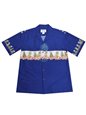 Ky&#39;s Pineapple Plantation  Navy Blue Cotton Poplin Men&#39;s Hawaiian Shirt
