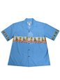 Ky&#39;s Pineapple Plantation  Turquoise Cotton Poplin Men&#39;s Hawaiian Shirt