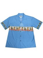 Ky's Pineapple Plantation  Turquoise Cotton Poplin Men's Hawaiian Shirt