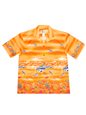 Ky&#39;s Great White Shark Orange Cotton Poplin Men&#39;s Hawaiian Shirt