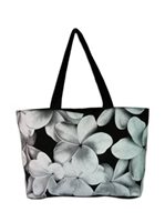 Hawaiian Aloha Canvas Beach Black Tote Hawaii Shop Bag Handbag Travel Small NIB 