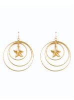Splendid Iris Gold Triple Circle with Starfish Earring