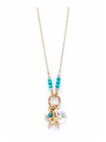 Splendid Iris Gold Starfish and Sand Dollar Necklace