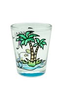 KC Hawaii Hand Painted Stained Glass Palm Beach Shot Glass