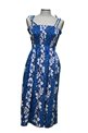 Ky&#39;s Hibiscus Lei Navy Blue Cotton Tube Dress