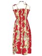 Ky&#39;s Tropical Monstera Red Cotton Tube dress