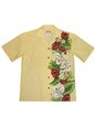 Ky&#39;s Anthurium &amp; Orchid Yellow Cotton Poplin Men&#39;s Hawaiian Shirt