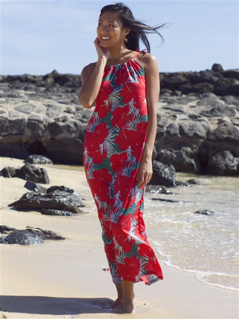 hibiscus maxi dress