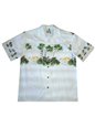 Ky&#39;s Light House Island White Cotton Poplin Men&#39;s Hawaiian Shirt