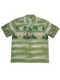 Ky&#39;s Light House Island Green Cotton Poplin Men&#39;s Hawaiian Shirt