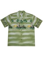 Ky's Light House Island Green Cotton Poplin Men's Hawaiian Shirt