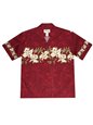 Ky&#39;s Orchid Row Red Cotton Poplin Men&#39;s Hawaiian Shirt