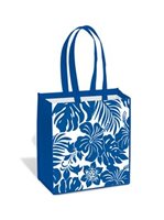 Island Heritage Hibiscus Floral Blue Eco Tote Bag