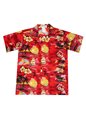 Ky&#39;s Classic Discovery Red Cotton Poplin Boy&#39;s Hawaiian Shirt