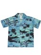 Ky&#39;s Hawaiian Airplane Blue  Cotton  Boy&#39;s Hawaiian Shirt