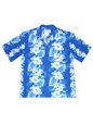 Ky&#39;s Floral Lei Navy Blue Cotton Poplin Men&#39;s Hawaiian Shirt