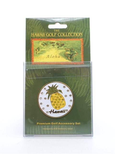 ホノルルカントリー ハワイ 金属製 ゴルフ ボールマーカー hawaii ボールマーカー(HI-ハワイ州略)ピンク – ホアピリゴルフ