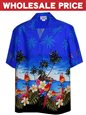[Wholesale] Pacific Legend Parrot  Blue Cotton Men&#39;s Border Hawaiian Shirt